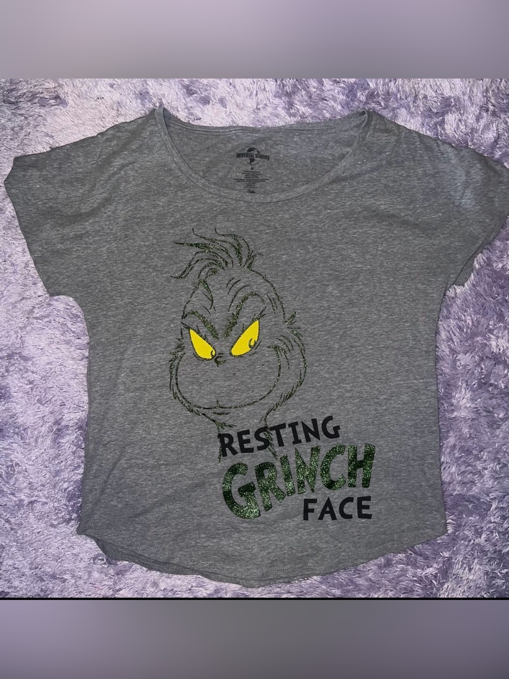 Universal studios grinch glitter tshirt M